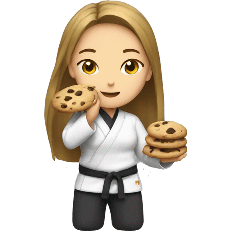 Jujitsu girl eating a cookie emoji