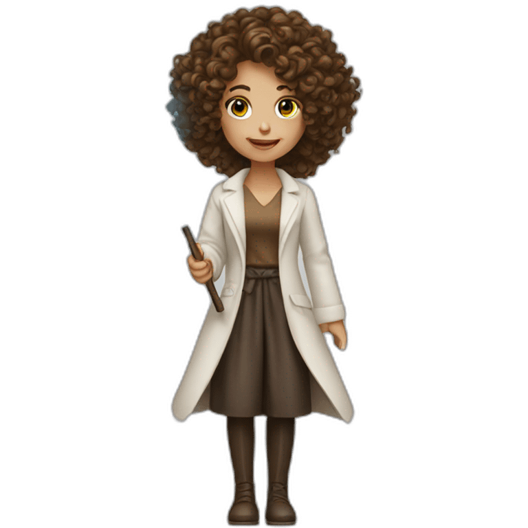 white-woman-designer-with-brown-curl-with-magic-wand emoji