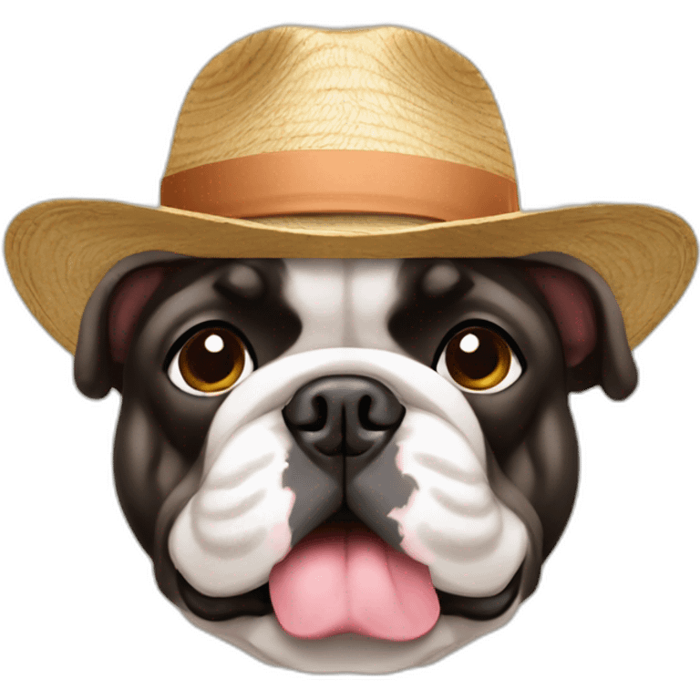 Bouledogue français avec un chapeau emoji