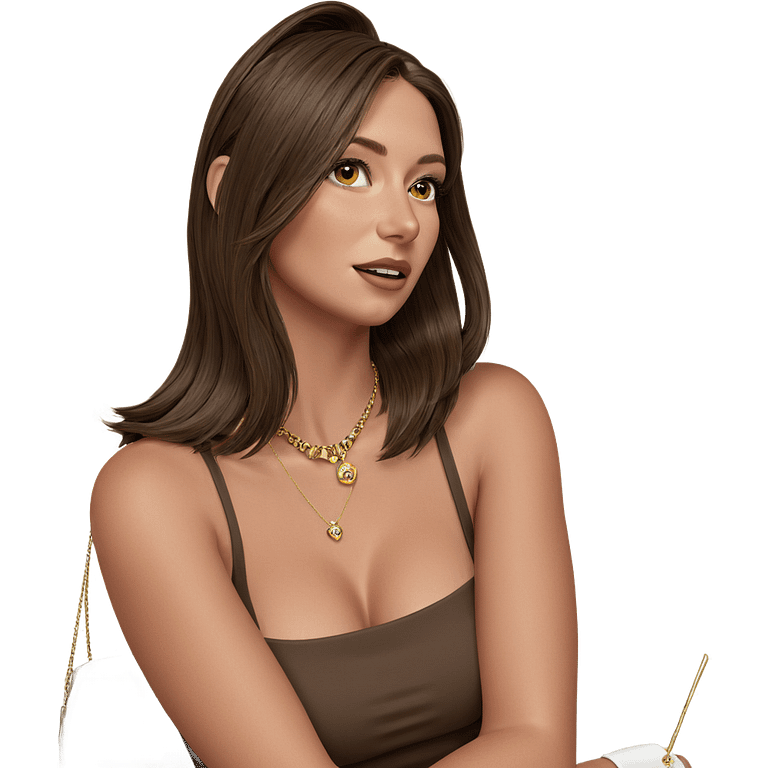 brown haired girl with jewelry emoji