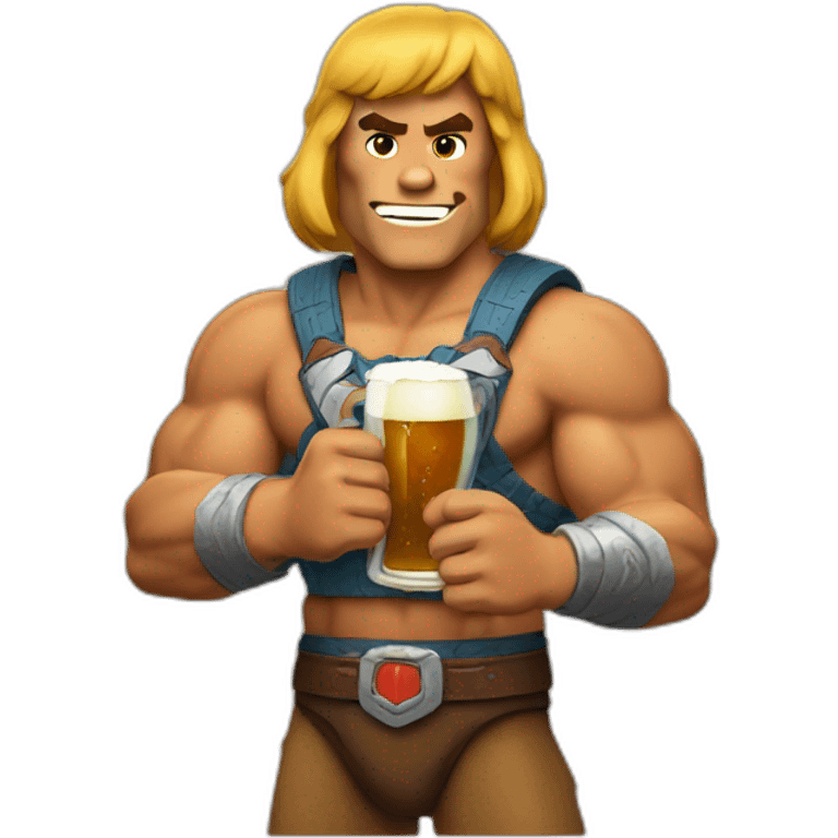 He-man drinking a beer emoji