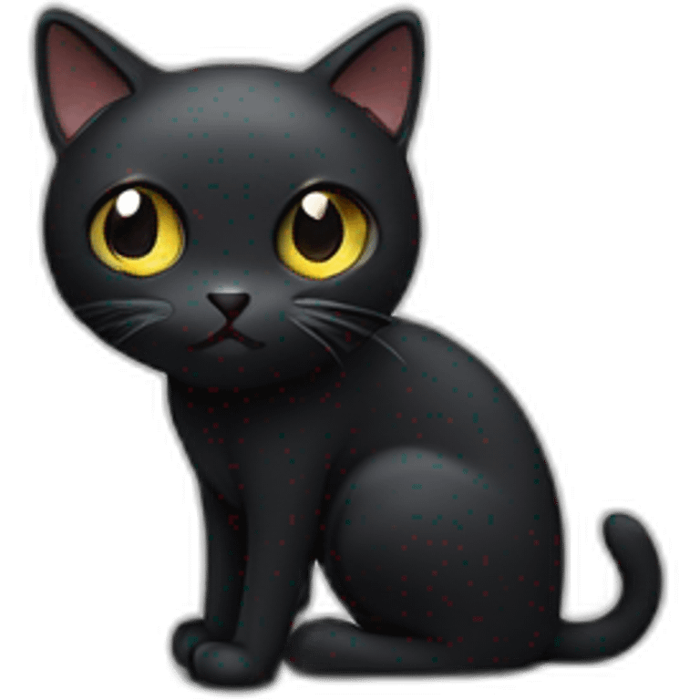 Scared black cat with an arched back emoji