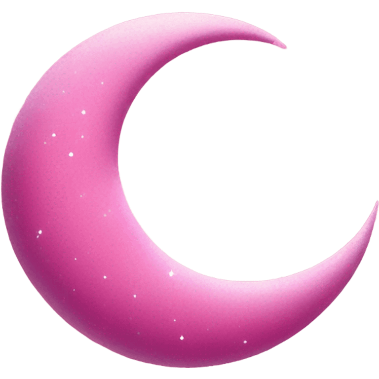 Pink crescent moon with sparkly clouds emoji