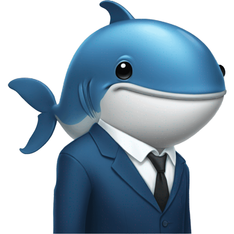 blue whale in a suit emoji