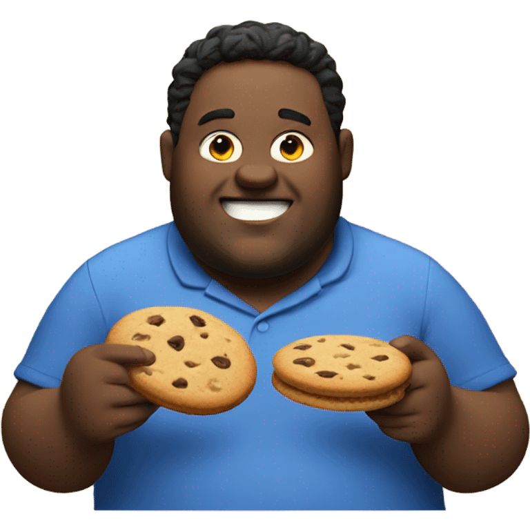 Fat guy eating cookie emoji