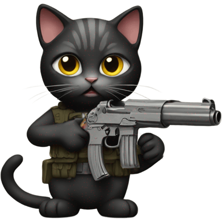 Cat with a gun emoji