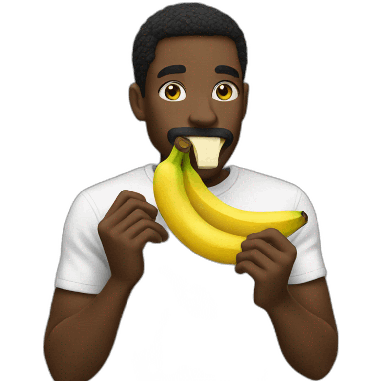 Black men eat banana emoji