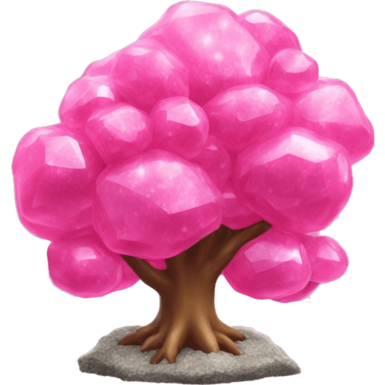 Pink tree growing cystal geode fruits emoji