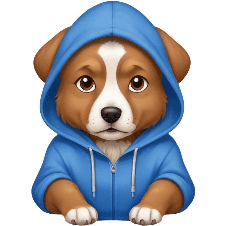 Dog wearing a hoodie emoji