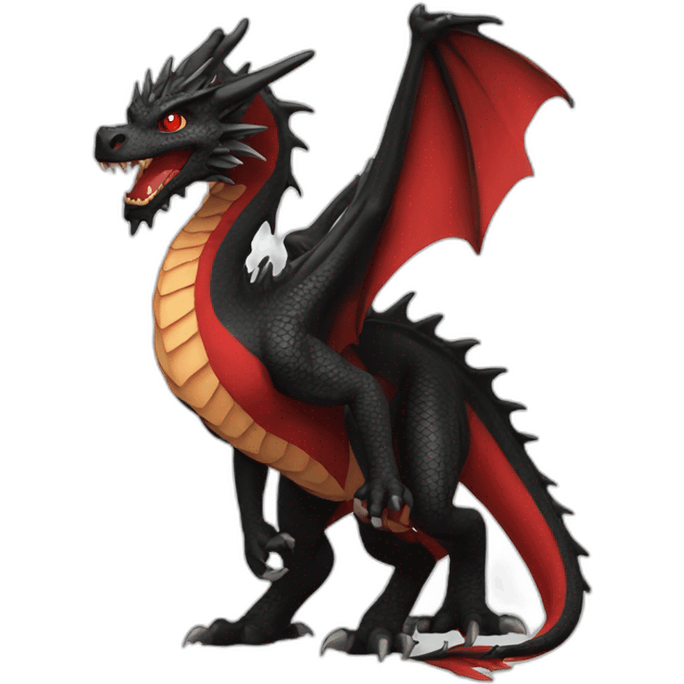 Black and Red Dragon emoji