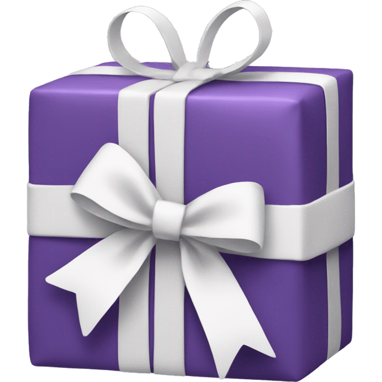 Purple gift pack with white bow emoji