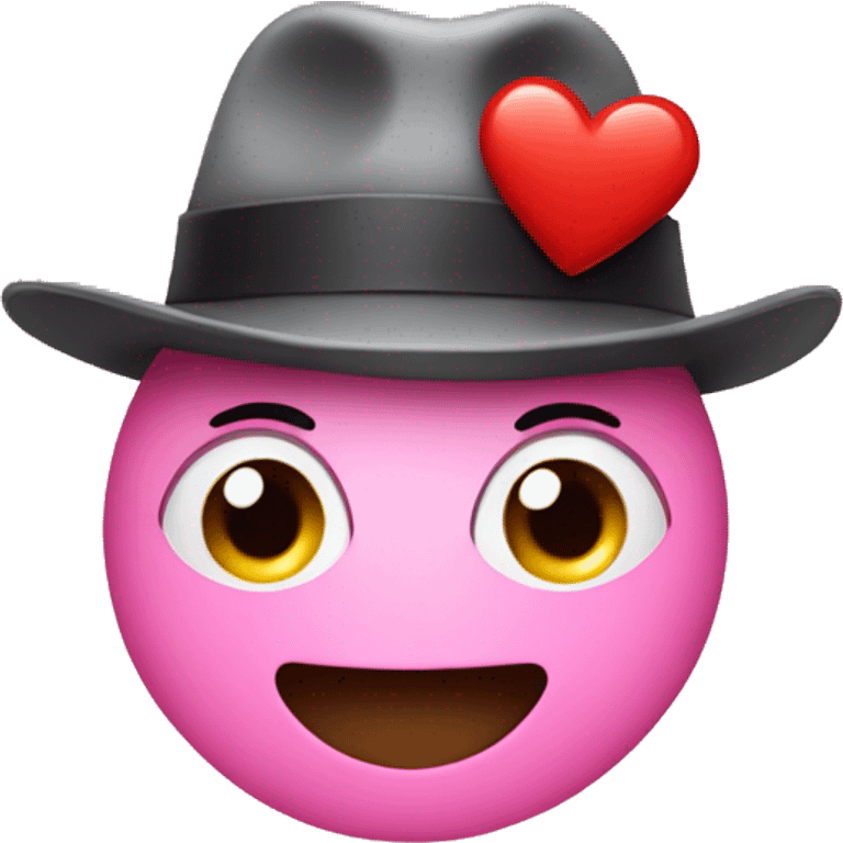 Heart face with a hat emoji