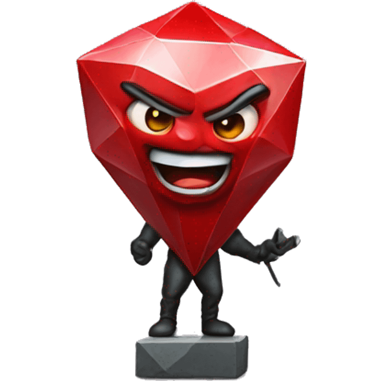 DIAMOND devil standing statue emoji