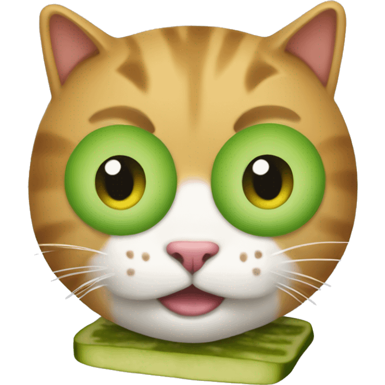 make a cat merge with a pickle emoji