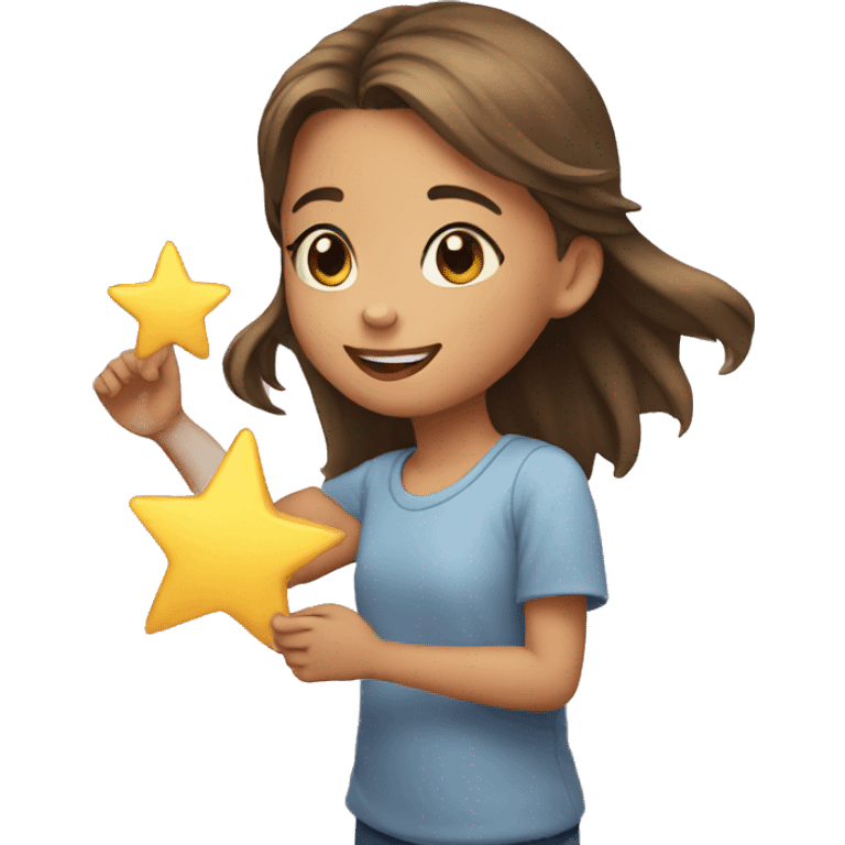 girl reaching star emoji