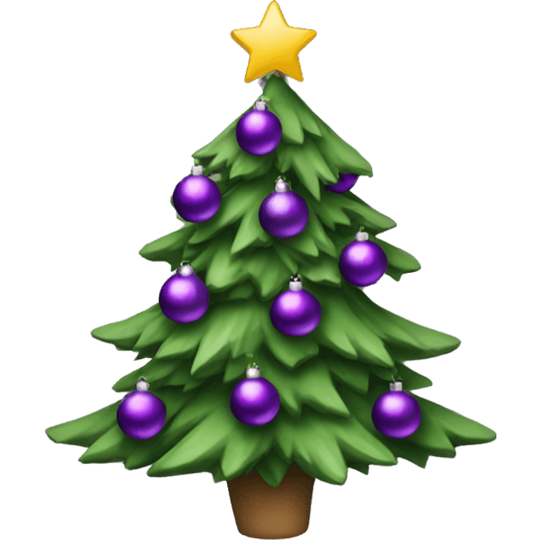 Christmastree with purple ornaments  emoji