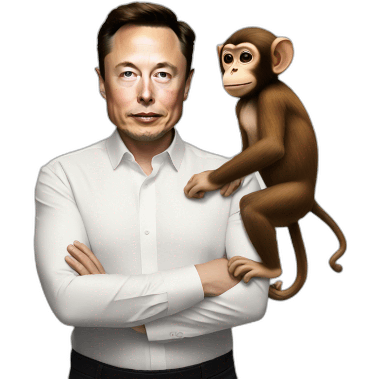 Elon musk with a body of a monkey emoji