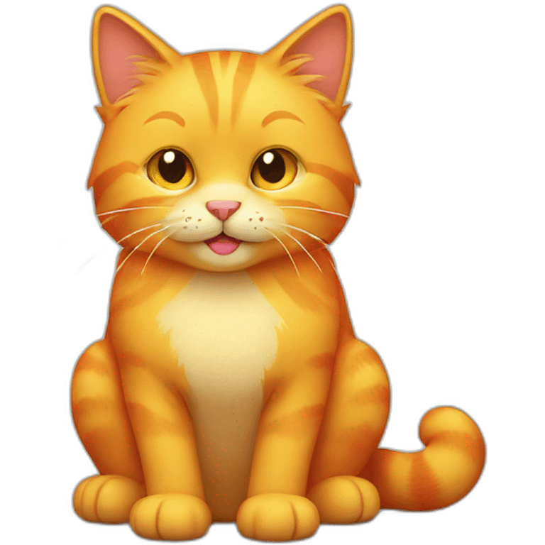 A winking orange and yellow cat with long hair emoji