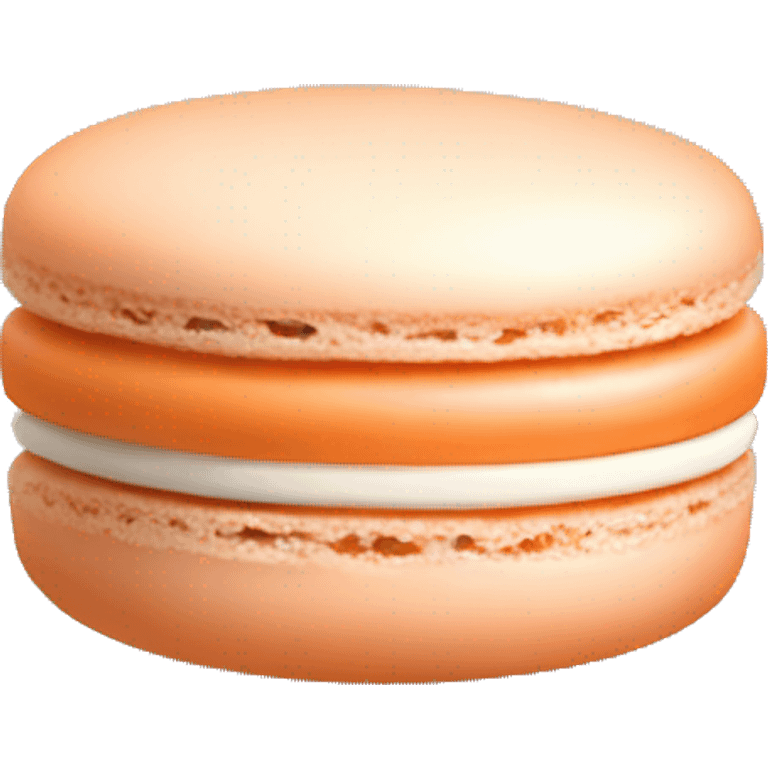 Realistic pastel orange macaroon emoji