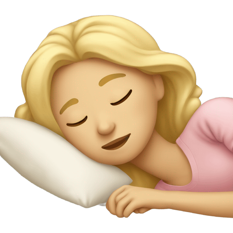 Blonde girl sleep emoji