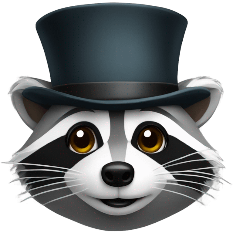 Raccoon wearing a top hat emoji