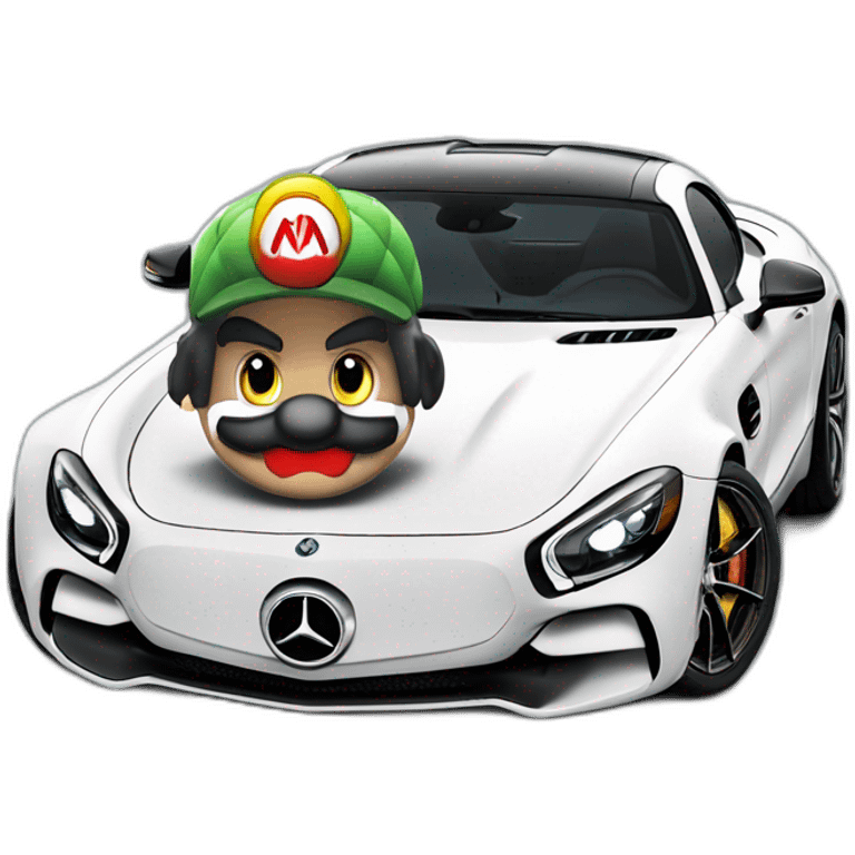 Mario on Mercedes AMG GT emoji