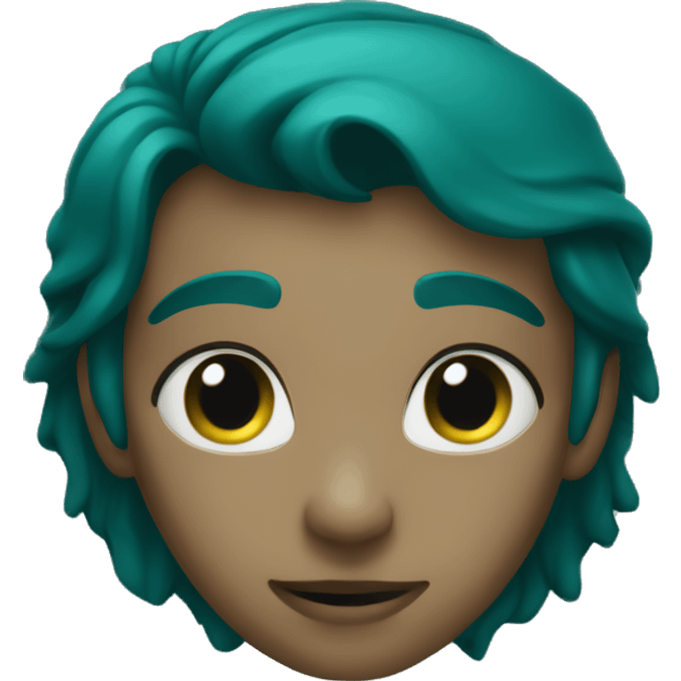 Dark teal matte heart emoji