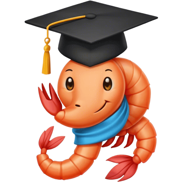 shrimp with phd hat emoji