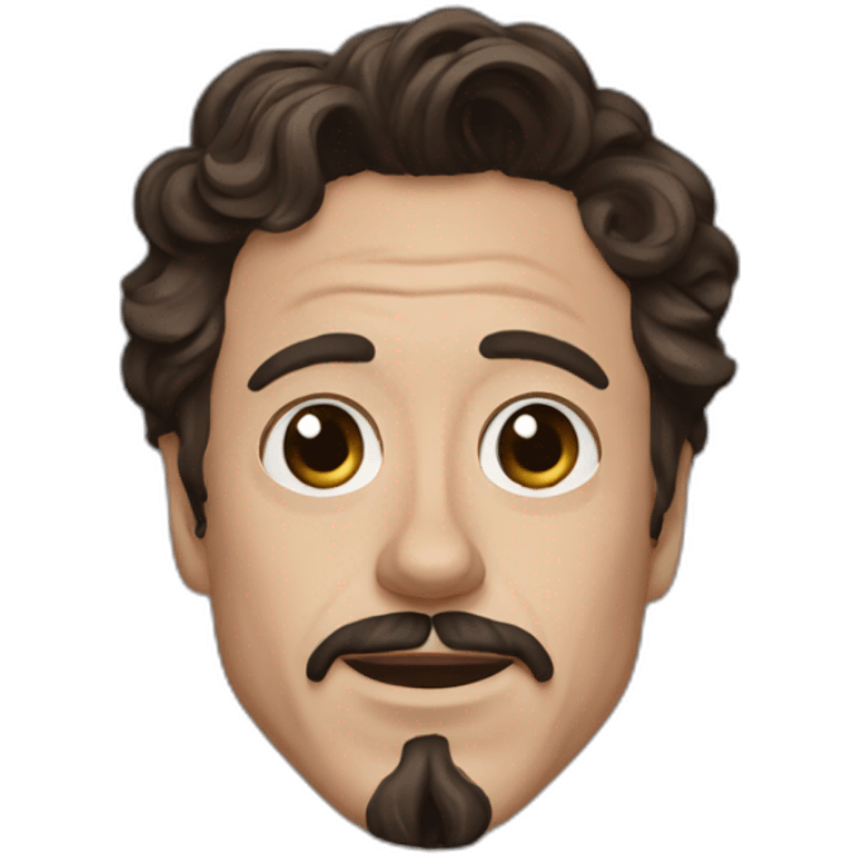 robert downey jr with black face and curly hair emoji