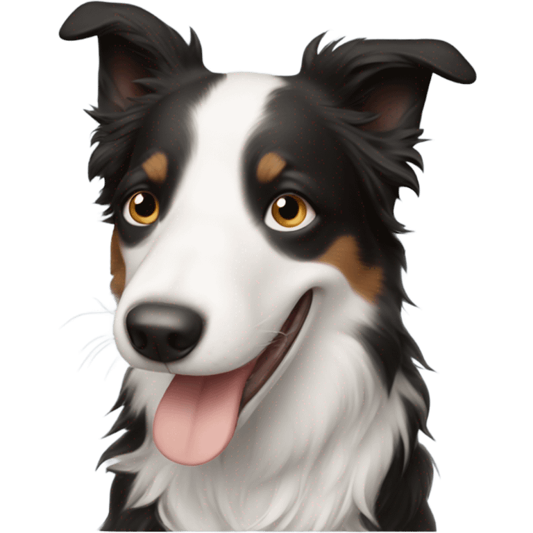 happy boy with a border collie emoji