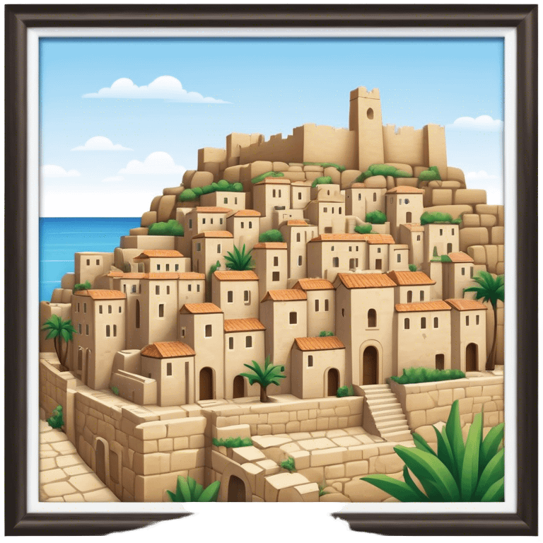 Byblos Old City Landmark Emoji – Portraying the historic stone houses, narrow streets, and Phoenician ruins. emoji