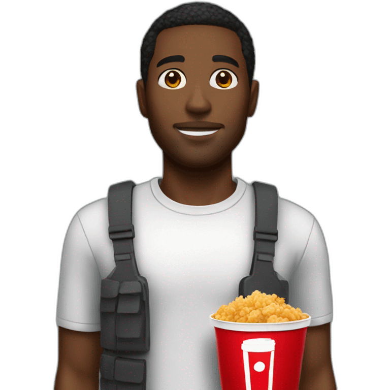 black men with kfc bucket emoji