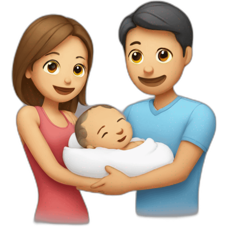 newborn with parents emoji