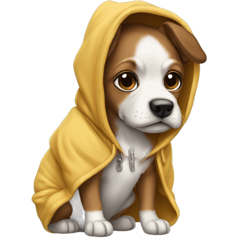 Dog wearing hoodie emoji