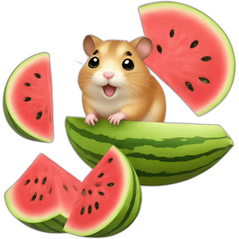 hamster growing water melon emoji