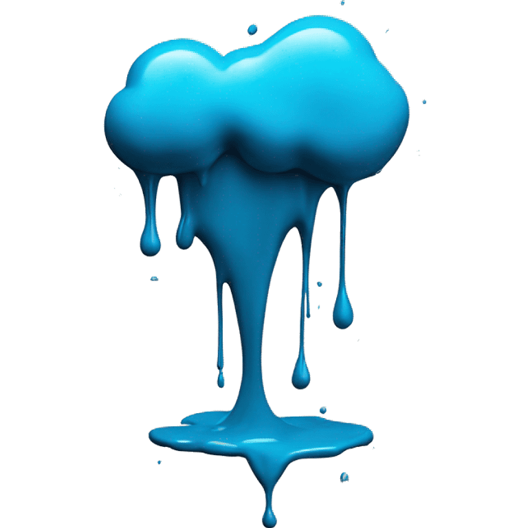 Cyan blue paint splash splatter drip emoji