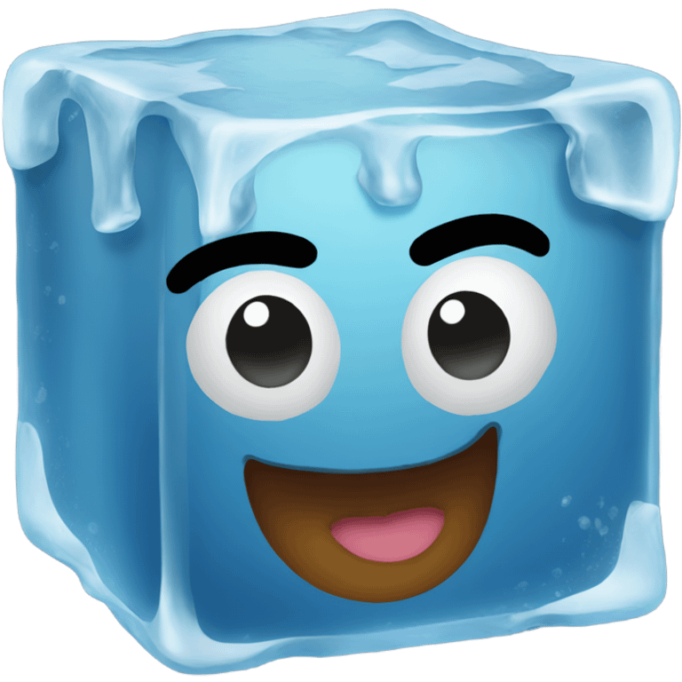 Happy ice cube emoji