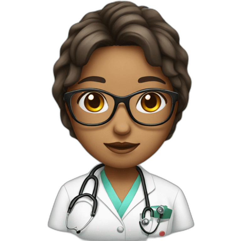 Girl doctor cute glasses with books  emoji