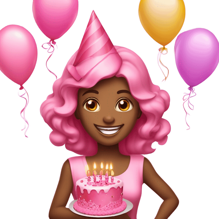 Pink birthday emoji