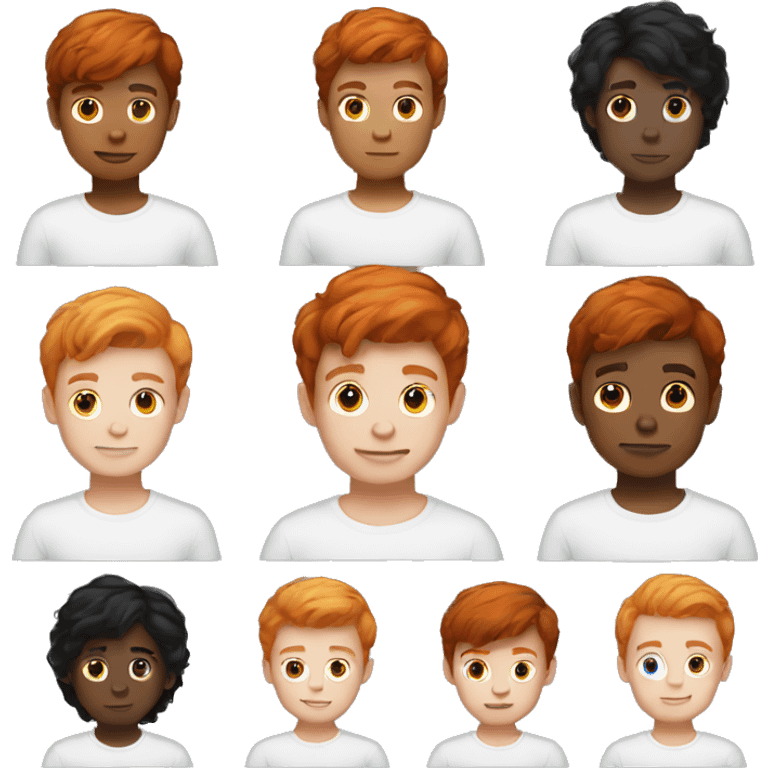 Boy redhead and boy black hair emoji