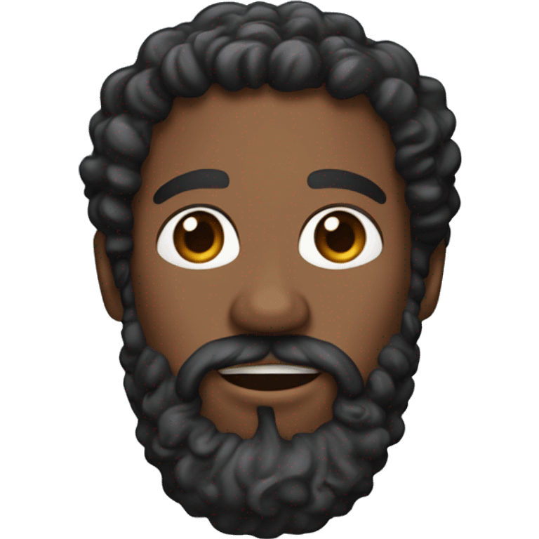 6’5” tall brown skin man with curly hair and black beard emoji