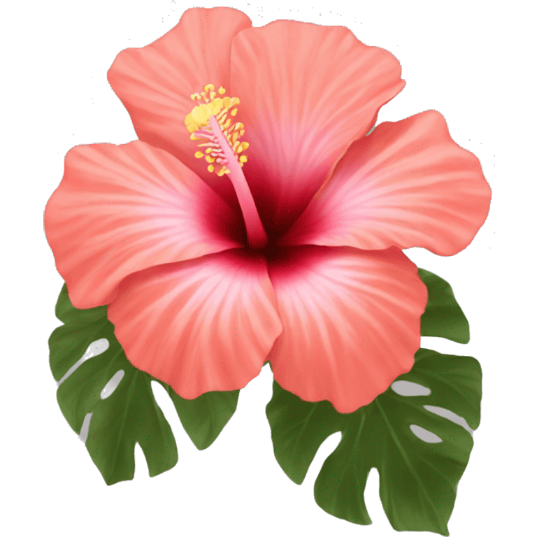 coral pink hibiscus flower emoji