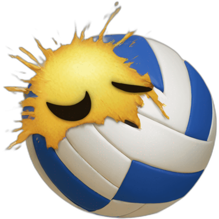 smashing a volleyball emoji