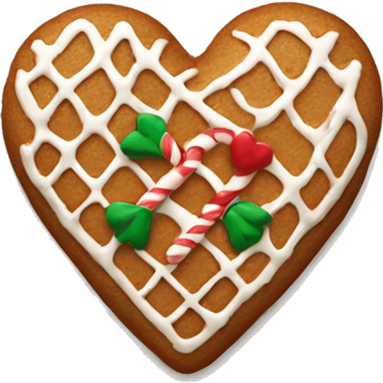 gingerbread christmas heart emoji