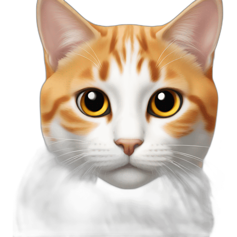 Cat oranges White black emoji