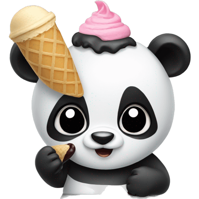 Panda eating ice cream emoji