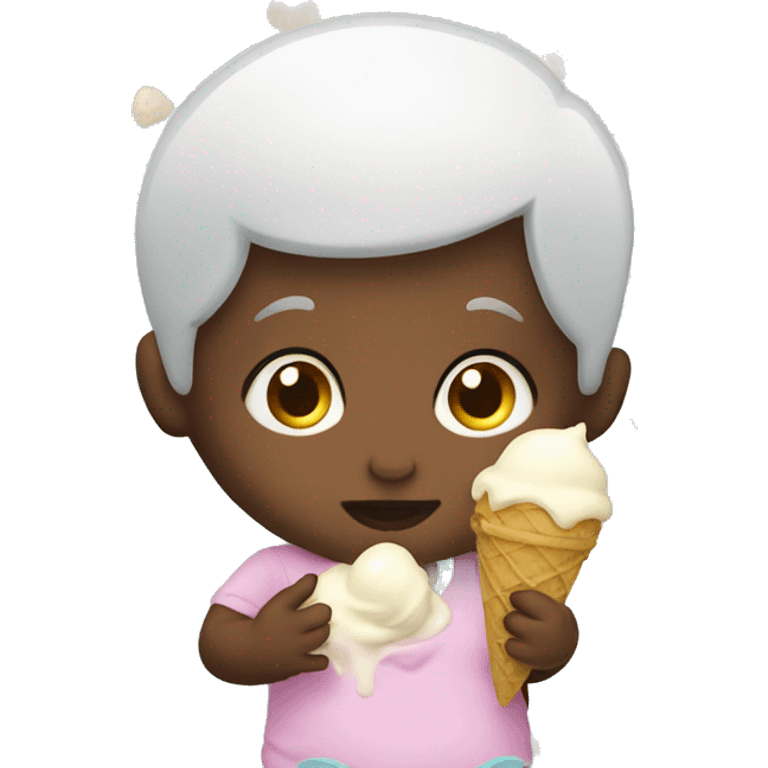 Baby eating ice cream emoji