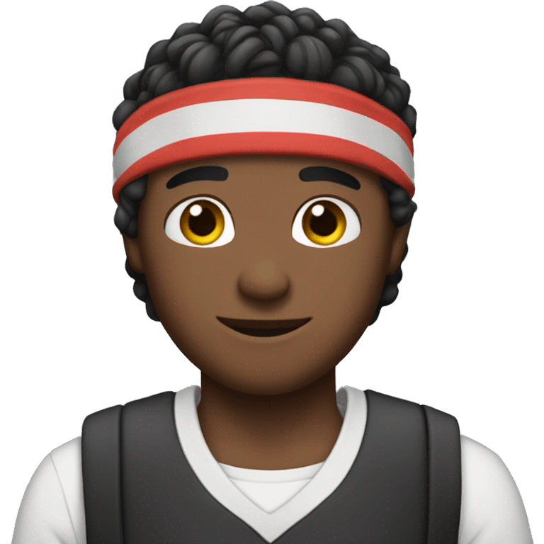 Brad pit emoji of him in a trainer outfit with a headband emoji