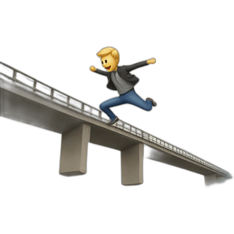 A man jumping off a bridge emoji