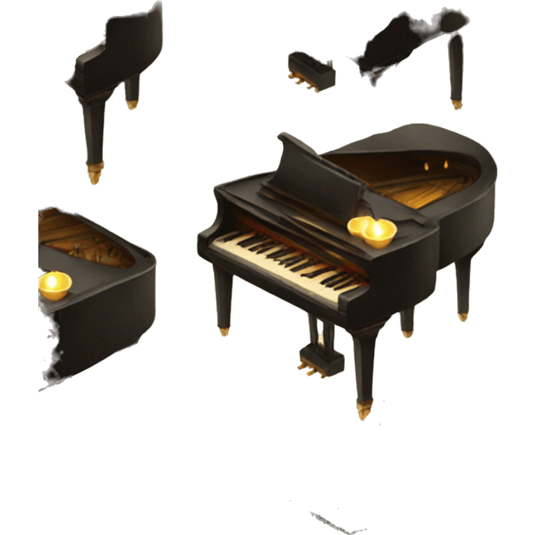 vintage piano with candles on top emoji